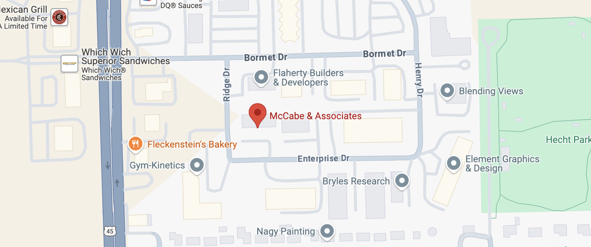 A Google Maps screenshot of the Mokena, Illinois office location